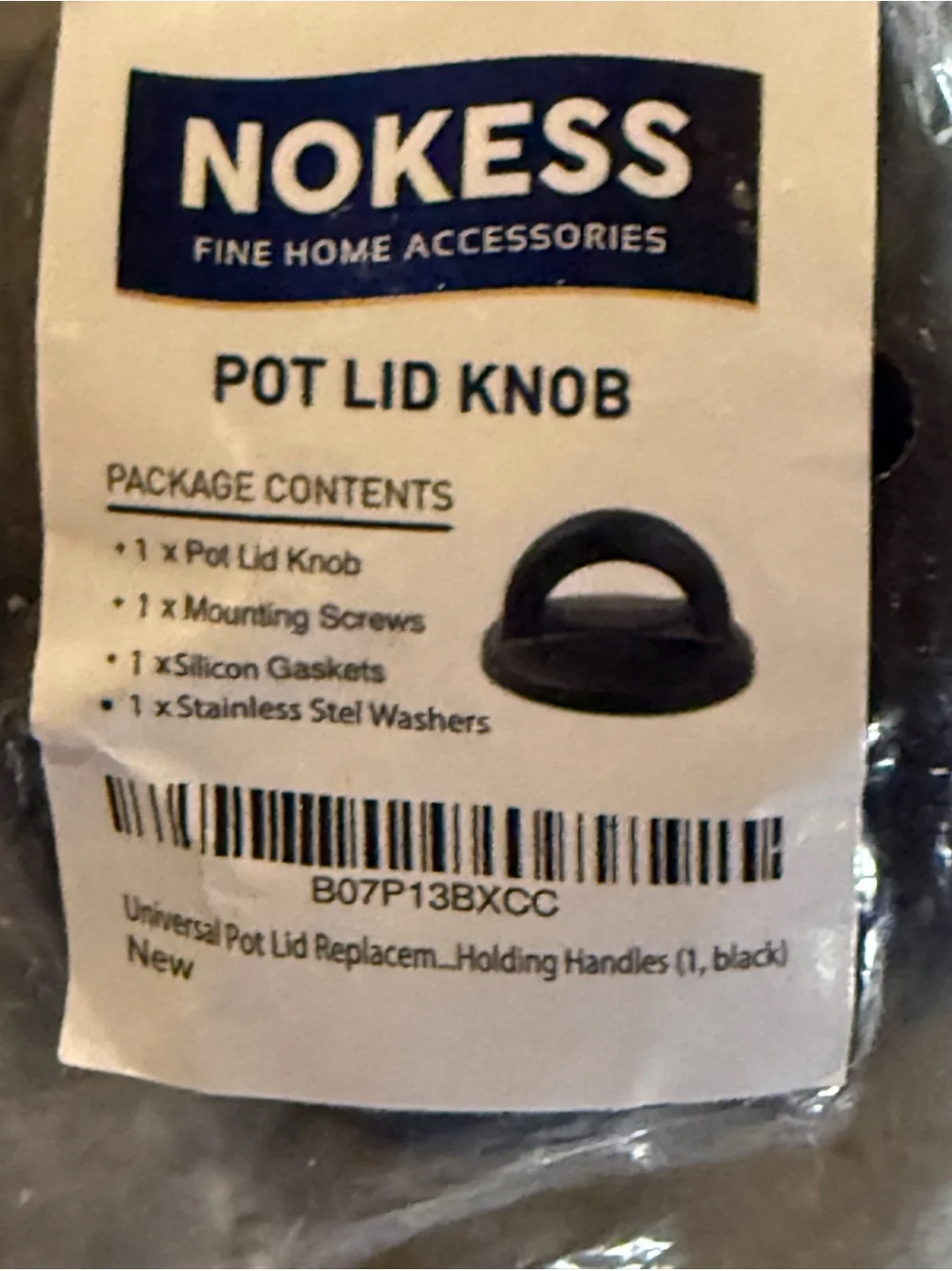 Universal Pot lid handle - pot lid knob replacement,  Nokess fine home acc., New